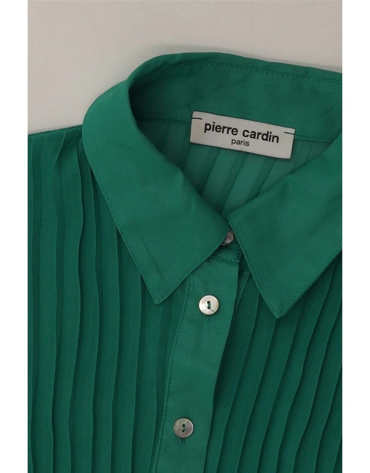 Blusa Camisa Pierre Cardin Mujer Manga Corta Reino Unido 14 Verde Mediana HG02 Foto 3 de 3
