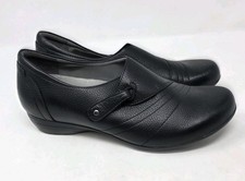 Dansko 39 Womens Franny Napa Leather Slip-On Loafers US 8/8.5 Black Comfort Shoe