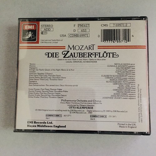 Mozart Die Zauberflote Gundula Janowitz; Nicolai Gedda; Lucia Popp Berry 2CD - Imagen 2 de 8