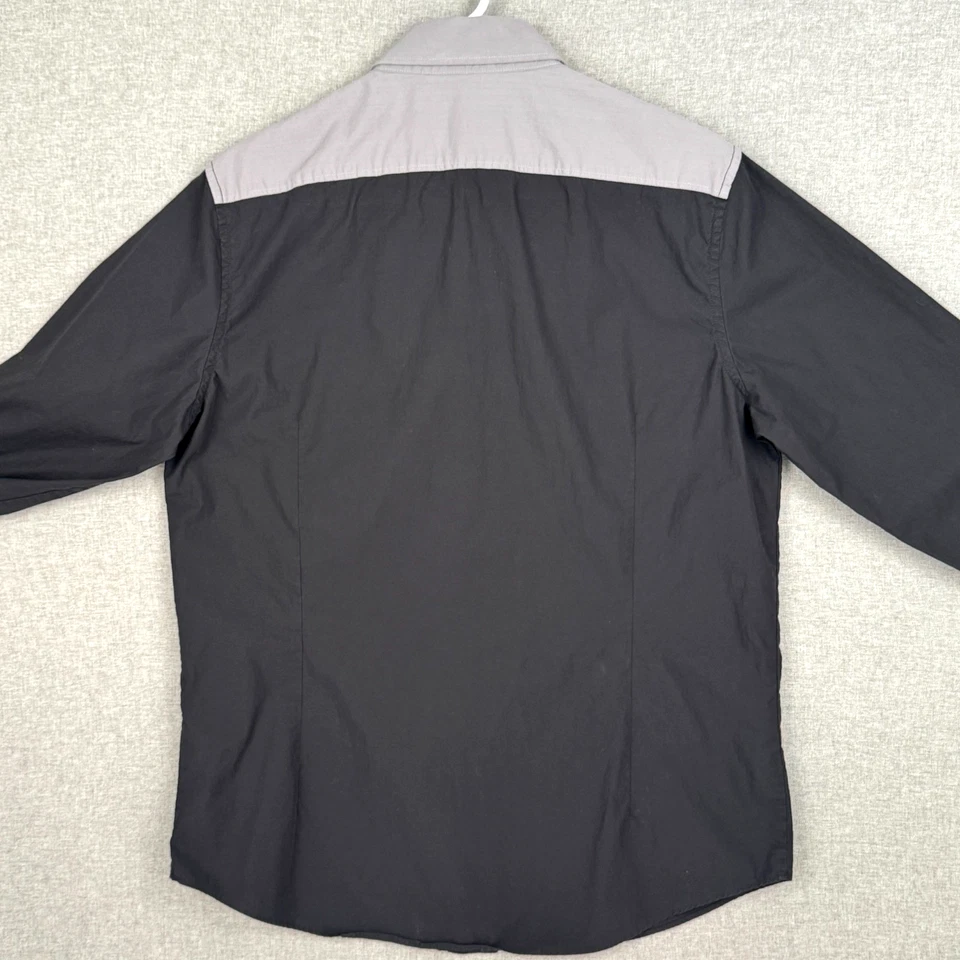 Camisa Manga Larga MURANO Talla Grande Máxima Moderna Comodidad Calce Ajustado Negra Gris Foto 2 de 4