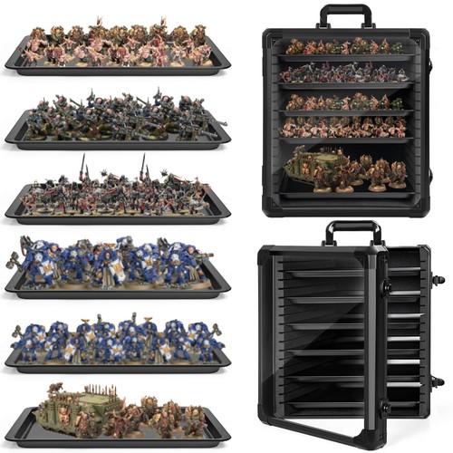 WELIDAY Miniatures Storage Case Miniatures Transport Case Aluminum Alloy Frame - Picture 6 of 8