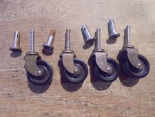 Qty 4 Bassick CASTERS  Black Plastic 1 1/2” Wheels