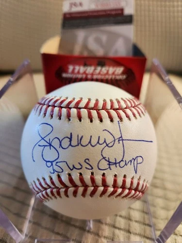 Andruw Jones Signed Baseball With 95 World Series Champs Inscription
