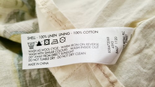 Ladies Womens Rocha John Rocha Cream Blue Floral Linen Fit & Flare Dress Size 10 - Picture 6 of 6