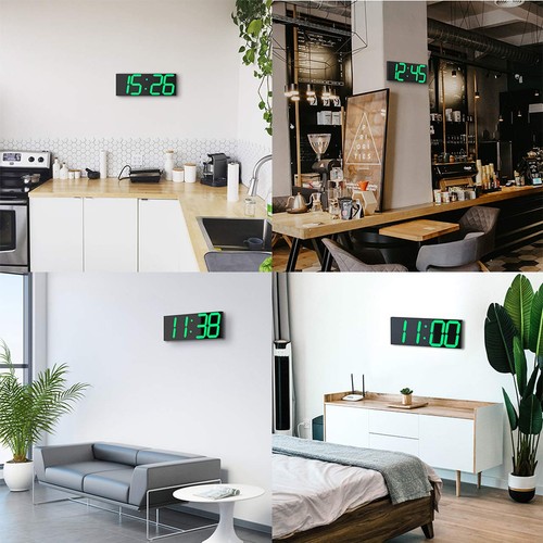 LED Large Digital Wall Clock, Oversize Wall Clock with 6” Numbers, Remote Con... - Picture 7 of 7