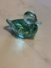 New ListingFENTON Carnival Glass Duck Iridescent Glass Green Blue Amethyst