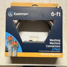 Eastman Washing Machine 6ft Hose Connector (2 Pack) Stainless Steel Hot/Cold NEW