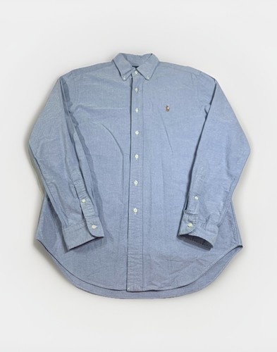 Ralph Lauren Classic Fit Herren Medium Flesh Pony Chambray Button Up Hemd Vintage - Bild 2 von 5