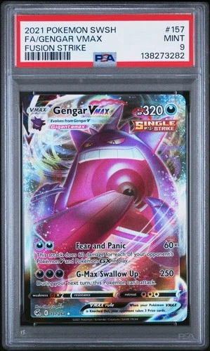 Pokemon TCG 2021 Gengar VMAX 157/264 Swsh08: Fusion Strike Holo PSA 9
