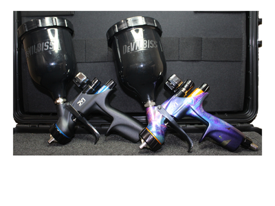 #ad Devilbiss Dv1 NewSchool Clear Coat amp; Base Coat Digital Gun W Cups W Travel Case $2379.95