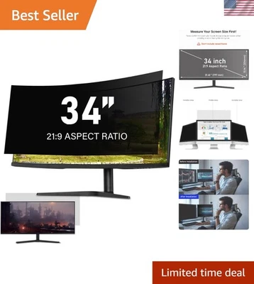 34 Inch Privacy Screen Filter - Anti Glare, Blue Light Protection for Monitors - Image 1 of 4