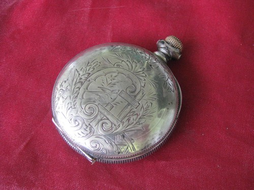 Antike Waltham 18er 7j Sterling Silber Taschenuhr für Teile/Reparatur - Bild 2 von 5