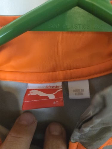 Puma Boys Full Zip Athletic Jacket Size 4T Gray Orange  - Picture 2 of 3