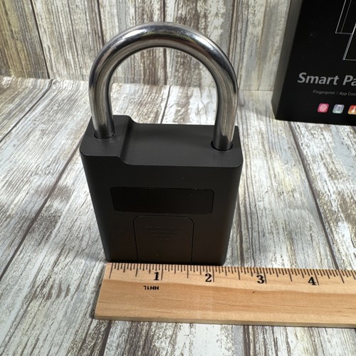 Fingerprint Padlock with Key Backup, Heavy Duty Weatherproof Bluetooth Pad Lock - Picture 12 of 13