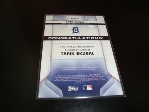 Tarik Skubal Tigers Certified Autograph Auto 2020 Bowman Sterling Prospekt - Bild 6 von 7