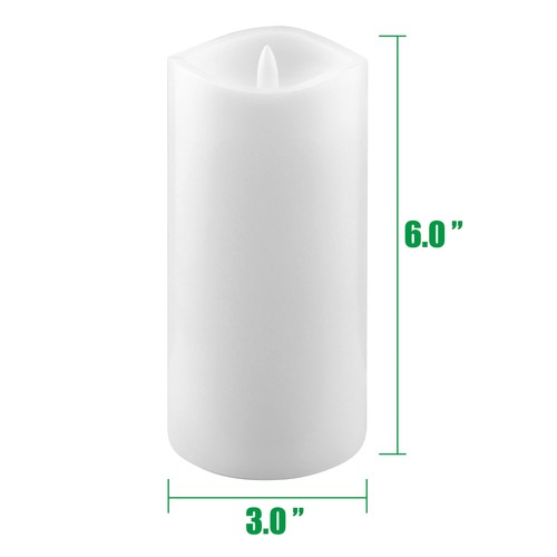 6 Count White Real Wax 3x6 Flameless LED Pillar Candles with Remote and Timer - Picture 5 of 9