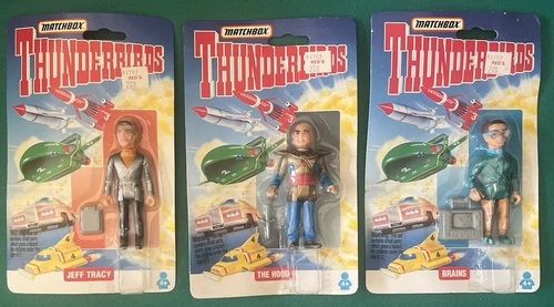 Thunderbirds Jeff Tracy, The Hood, Brains MATCHBOX Action Figure, Lot of 3