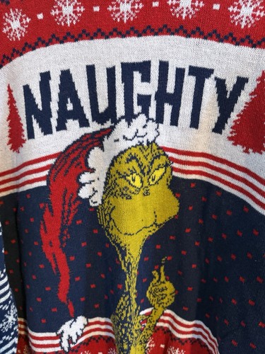 The Grinch Naughty Christmas Ugly Sweater Men's 2XL Dr Seuss 2018 - Picture 2 of 4