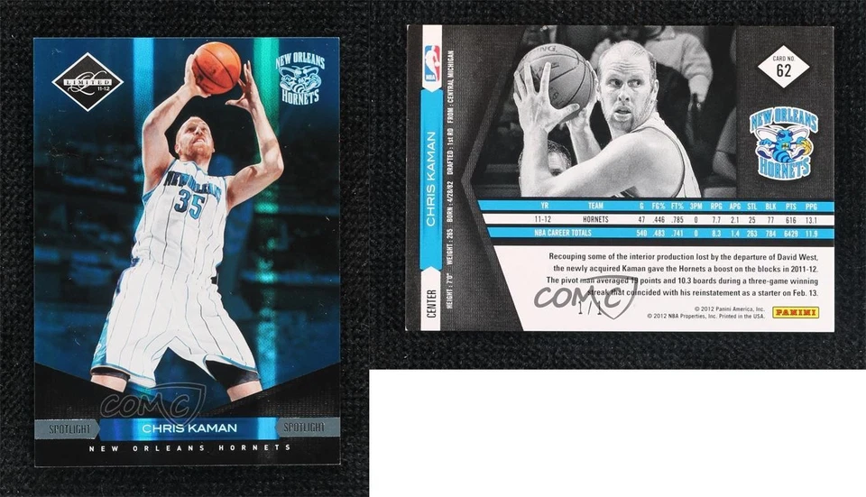 2011-12 Panini Limited Spotlight Platinum 1/1 Chris Kaman #62 2d0 Foto 3 de 3