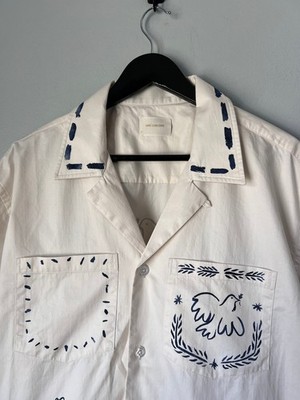 Aime Leon Dore Lesvos Cropped Camp Shirt - Size XL - White