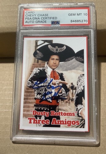 Chevy Chase signierte drei Amigos Custom Trading Card, (PSA) zertifiziert Auto 10
