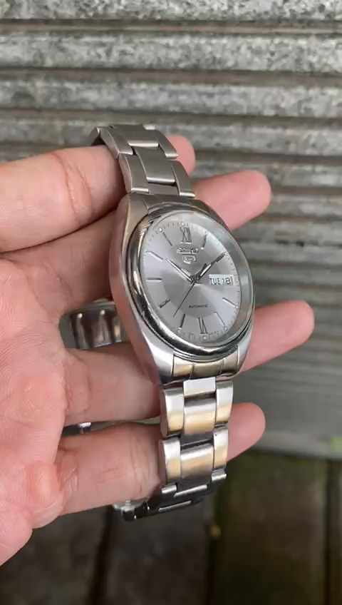 RARE Seiko 5 SNXA19 Day Date Automatic 7S26-0430 Silver Dial