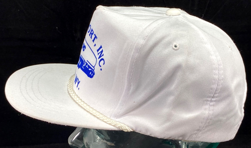 Vtg PC TRANSPORT Hat-Casper WY-Trucker Snapback Cap-Rope Bill-White - Picture 2 of 5