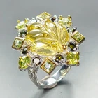 Jewellery 11 ct+ Natural Lemon Quartz Ring 925 Sterling Silver Size 7 /R464192