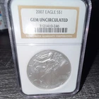 2007 American Eagle 1 oz .999 Silver NGC Gem Uncirculated U.S. Mint