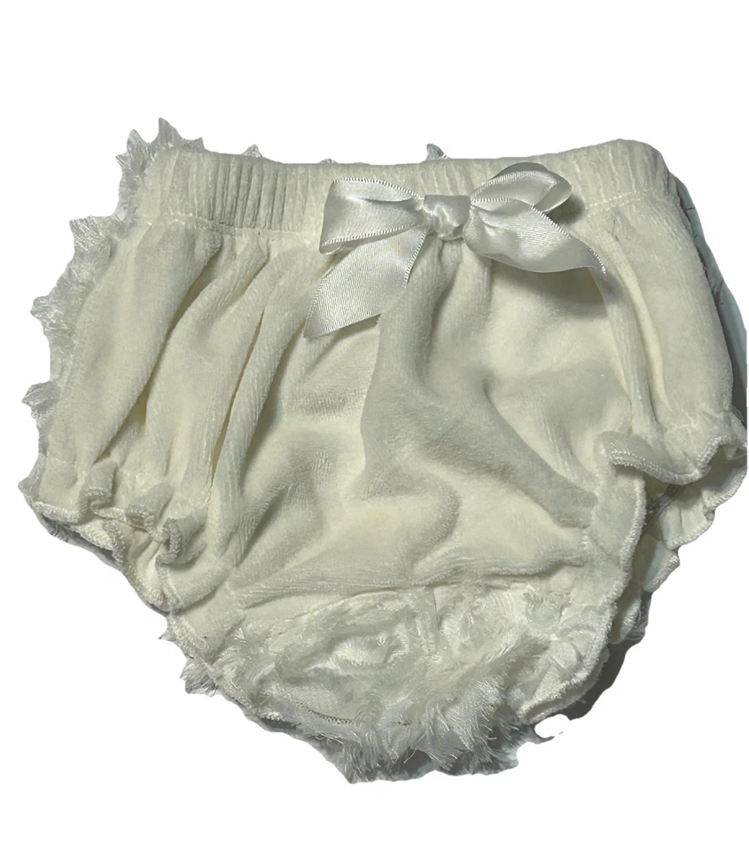 Cubierta de pañal Mud Pie bebé niña talla 0-6 meses blanco Bloomers Foto 2 de 4