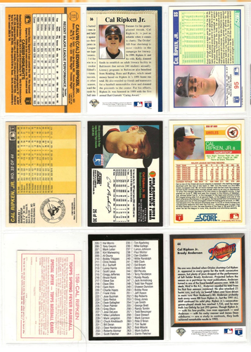 Cal Ripken 9 Card Lot Score Donruss Fleer Baltimore Orioles (1F) - Picture 2 of 2