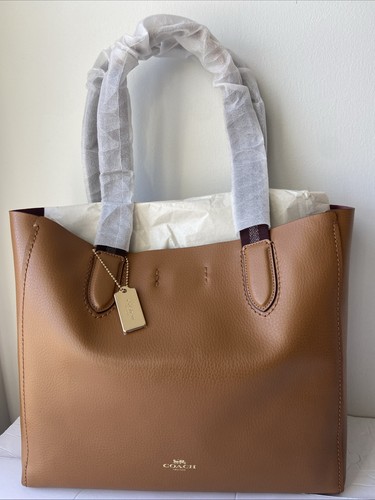 Coach Derby tote In Saddle Color New With Tags Wine Colored Interior