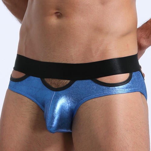 Polyvinyl Glitter Kunstleder Sexy Komfortabel Hell Tanga Herren Sexy Unterwäsche - Picture 10 of 14