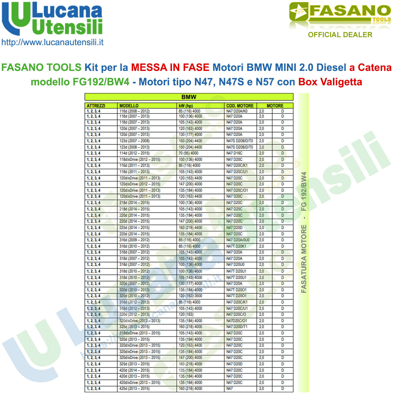 Kit Messa in Fase BMW N47 N57 FG192/BW4 | Attrezzi Professionali Distribuzione - 4