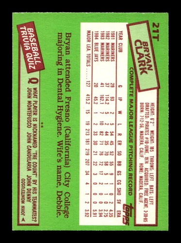 1985 Topps Traded 1-132 EX-MT/NM Pick From List All PICTURED kk0 kk8 - Picture 163 of 439