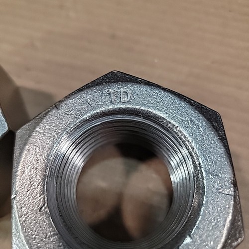 (2) Hex Nuts 3inOD Heavy Duty XL Stainless TD F594D 1-3/4in ID 5 TPI Large Truck - Picture 5 of 13