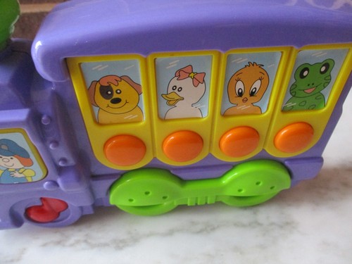 Vintage Plastic Toy Passenger Tain 9" Long-Press Buttons for Train Animal Sounds - Picture 3 of 4