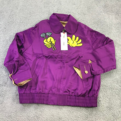 Kenzo Jacket Womens Medium Boke Boy Reversible Tour Full Zip Satin