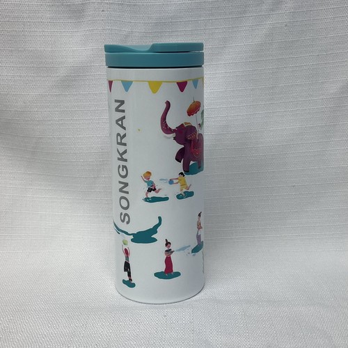 Starbucks Stainless steel Tumbler 16oz Elephant Orange SONGKRAN Thailand 2015 - Picture 9 of 13