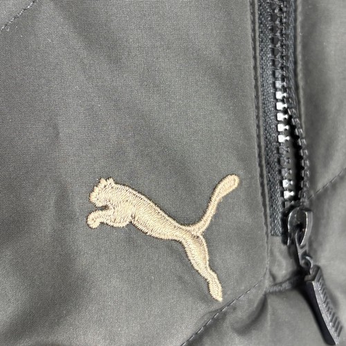 Puma Mens Size XL Zip Front Quilted Jacket Olive Green Sleeve Stripes 1948 Patch - Picture 3 of 12