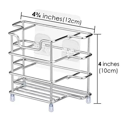 Linkidea Wall Mount Toothbrush Holder for Bathroom, Shower, Stainless Steel - Picture 2 of 5