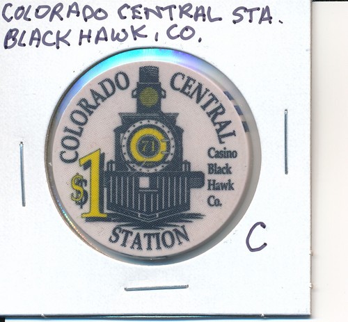 BLACK HAWK COLORADO CASINO CHIP COLORADO CENTRAL STATION $1 - C - Bild 1 von 2