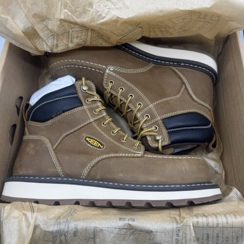 Keen Utility Mens Cincinnati 6in WP CT Belgian/Sandshell Leather Work Boots - Picture 7 of 8