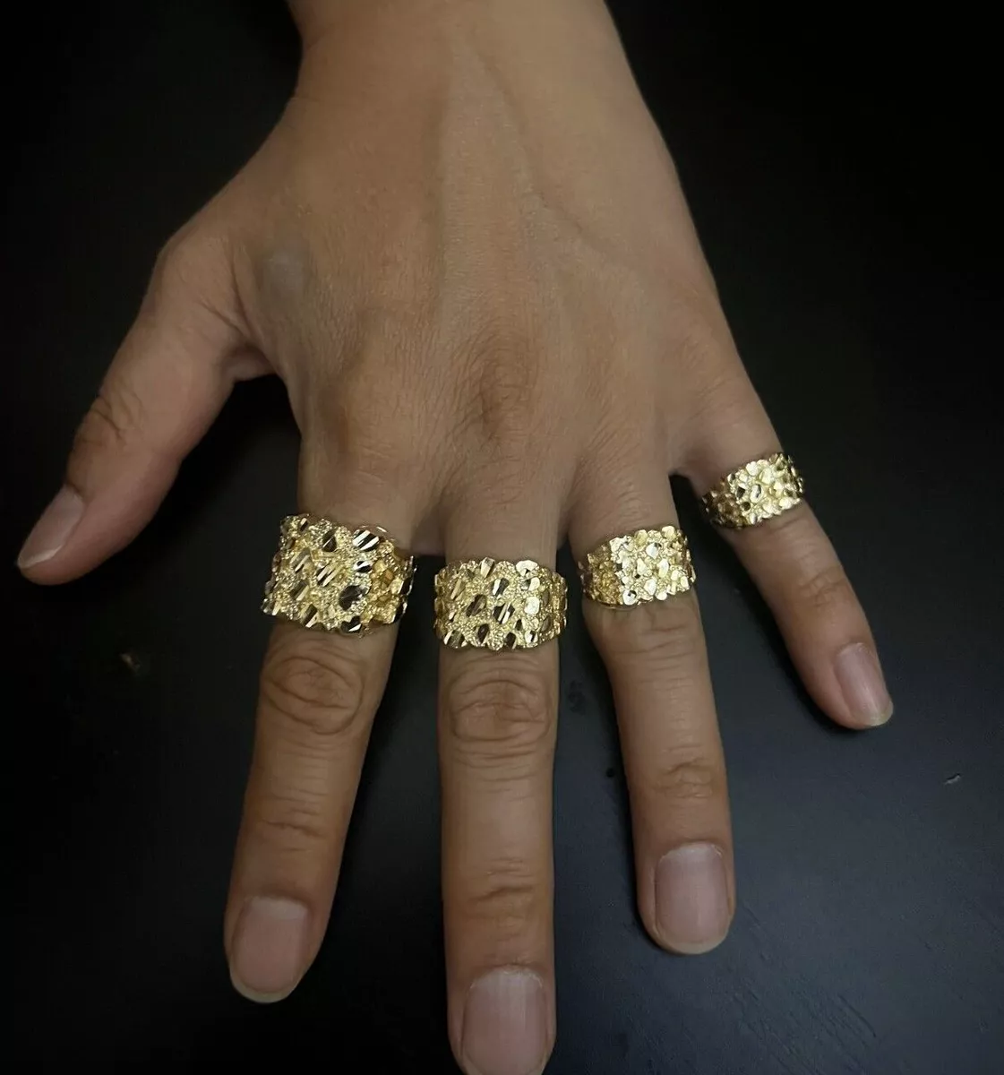 Gold nugget ring deals