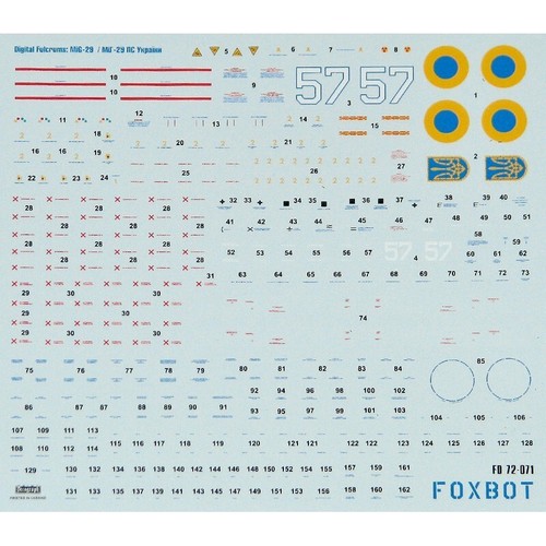 Foxbot 72-071A Set1:72 Digital falcons Mikoyan MiG-29 9-13 decals+masks FM72-018 - Picture 2 of 24