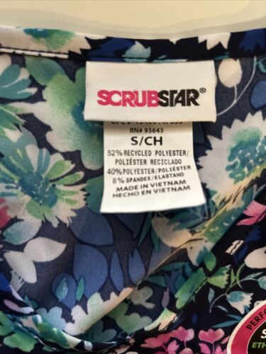 Scrub Star Flower Scrub Top S/CH performance Stretch Ultra Soft NEW WITH TAGS - Picture 4 of 9
