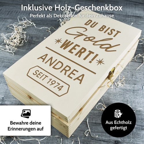 Set 3 Pezzi Bicchieri Vino 560ml e Scatola Legno - Regalo Compleanno Anniversario - Foto 54 di 60