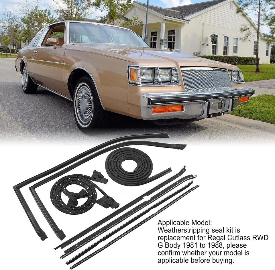 Kit de sello de impermeabilización 568979 riel de techo y puerta sello de goma apto para 81-88 Regal Foto 2 de 4