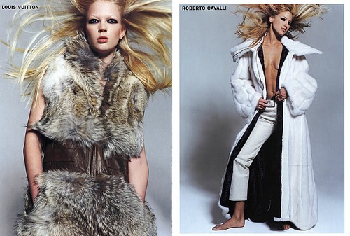 2002 Michael Comte Fur Report Vuttton Fendi abrigo de arena visón 12 páginas anuncio de revista - Imagen 6 de 6