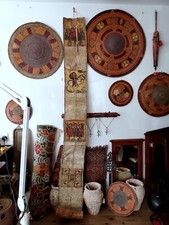 Scroll Ethiopian Magic Healing Ge'ez Script Amhara Africa Antique Hand painted